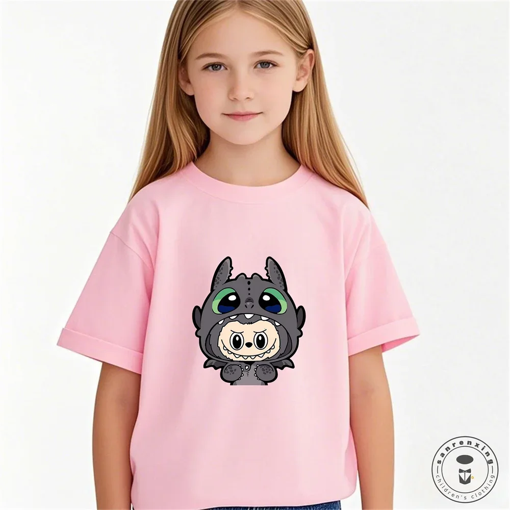 Labubu Girl Short Sleeve T Shirt Cute Print Baby Cotton Tee Tops Cartoon Toddler T-Shirts Summer Children Clothes Birthday Gift Labubu Girl Short Sleeve T Shirt Cute Print Baby Cotton Tee Tops Cartoon Toddler T-Shirts Summer Children Clothes Birthday Gift