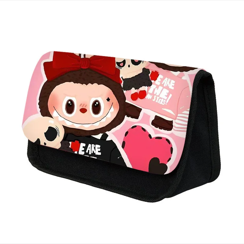 Labubu Pencil Cases Kawaii Large Capacity Pencil Storage Bag Student Stationery Organizer Pouch School Office Supplies Kids Gift