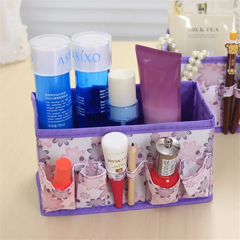 Organizer box makeup organizers Cosmetic Storage Box Bag Bright Color Foldable Stationary Container Makeup organizador watch box