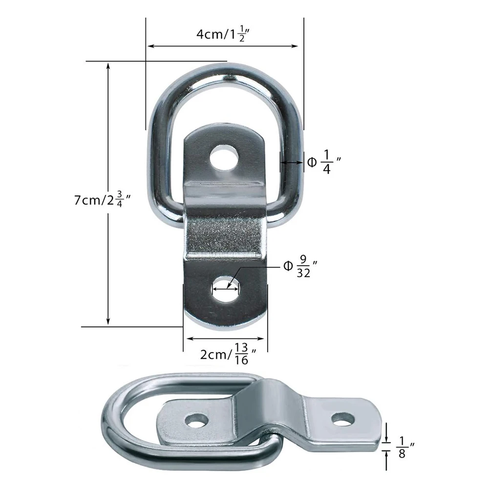 4-12Pcs D Rings Tie Down Anchors Ring Pull Hook Stainless Steel Lashing Ring Load Fit for Car Boat Cargo trailer Vehicles RV Van