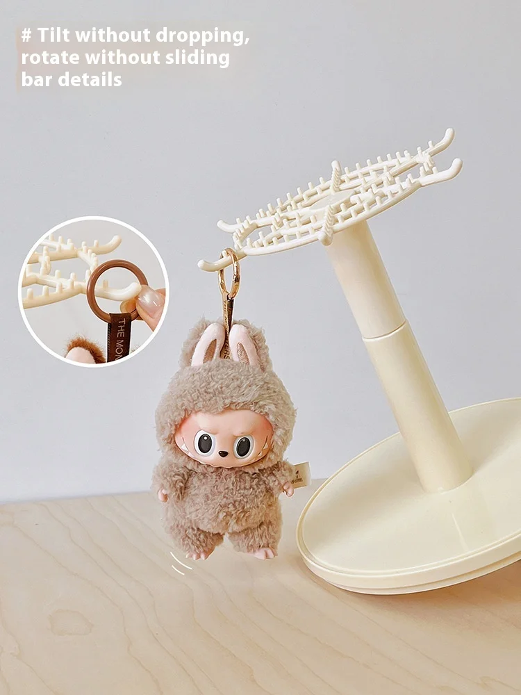 Labubu Pendant Display Box Rotating Transparent Labubu Doll Handmade Blind Box Storage Display Stand Decorative Ornament Gifts
