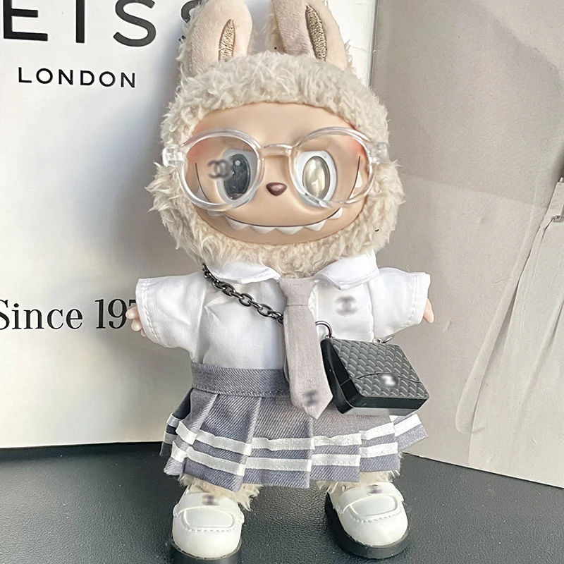 Cute Fashion Labubu V1 V2 Knitted Sweater Labubu Pendant Cute Style Pleated Skirt Set Handmade Custom Luxury Dress Doll Shoes TY Cute Fashion Labubu V1 V2 Knitted Sweater Labubu Pendant Cute Style Pleated Skirt Set Handmade Custom Luxury Dress Doll Shoes TY