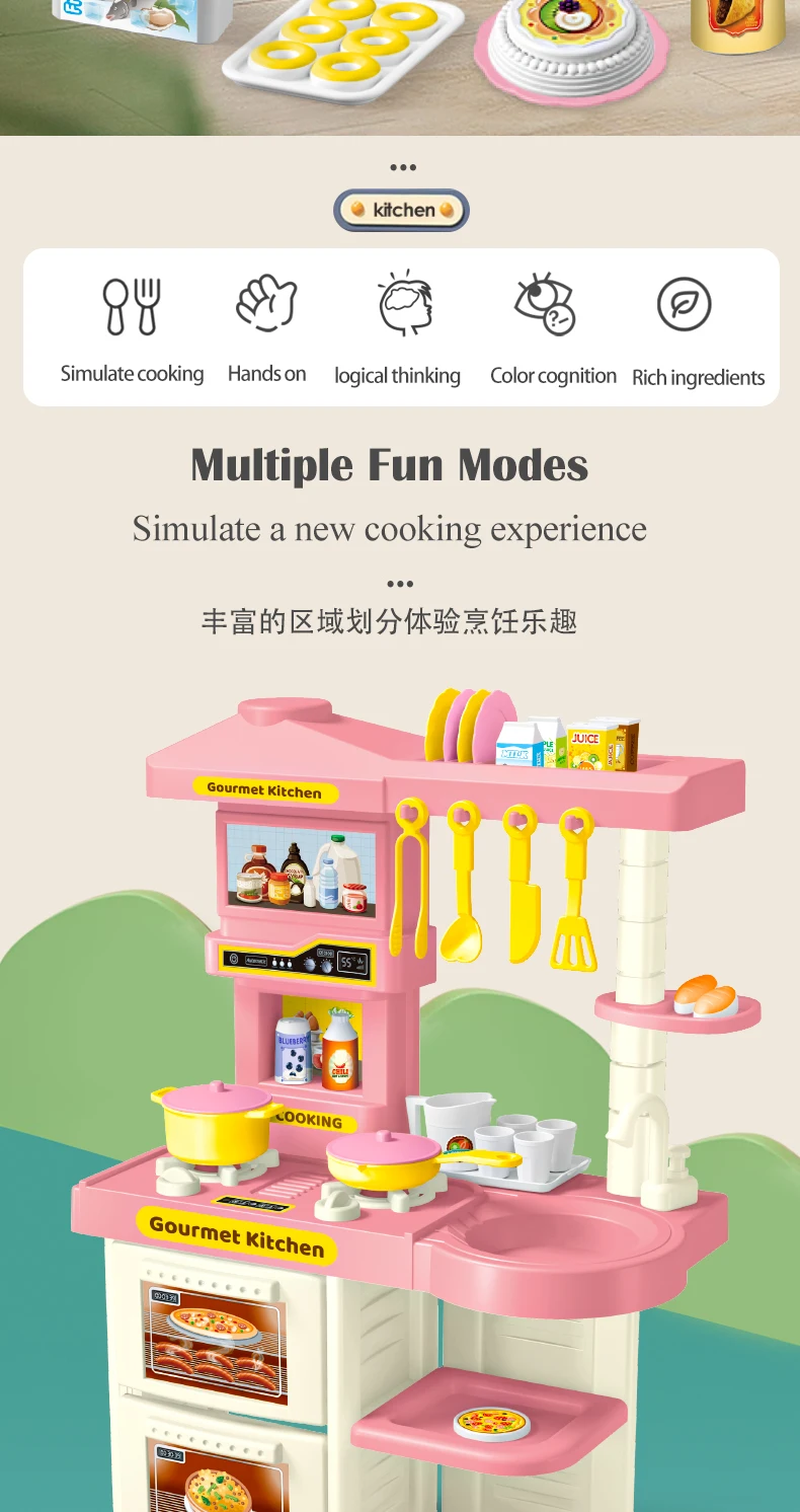 Kids Play Kitchen Accessories, Playset Toys Kitchen Foods Pans Milk Pots Breads Fork for Kid 3+ Boys and Girls Kids Play Kitchen Accessories, Playset Toys Kitchen Foods Pans Milk Pots Breads Fork for Kid 3+ Boys and Girls