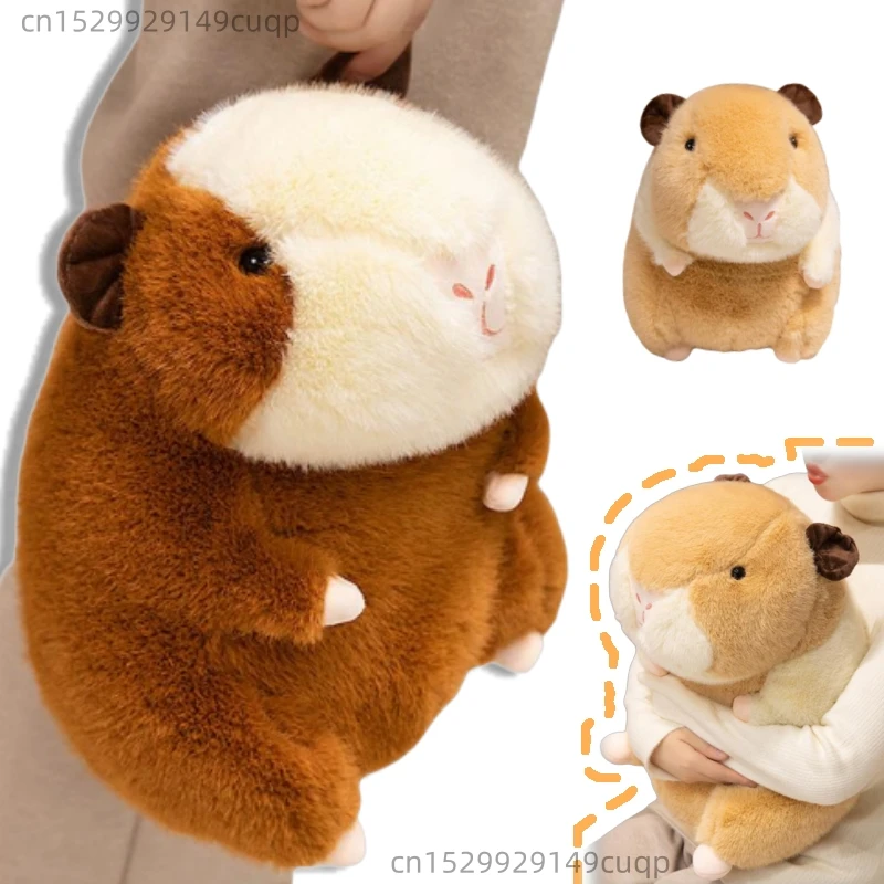 25-40cm Cartoon Round Dutch Pig Plush Doll Simulation Brown Yellow Dutch Pig Animal Stuffed Home Decor Gift For Boys And Girls