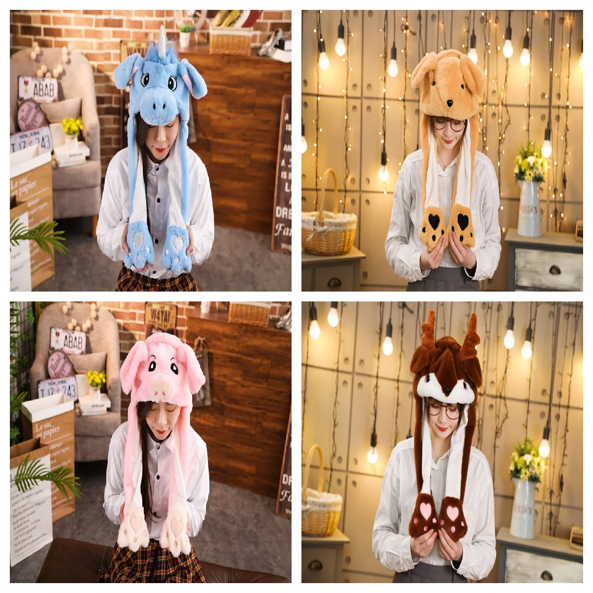 Adorable Moving Bunny Ears Hat - Kawaii Plush Toy Gift for Children, Kids, and Adults - Fun Cartoon Cap for Playtime Adorable Moving Bunny Ears Hat - Kawaii Plush Toy Gift for Children, Kids, and Adults - Fun Cartoon Cap for Playtime