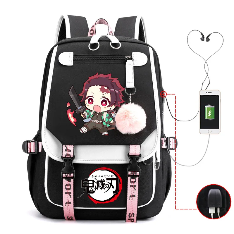 Japanese Anime Demon Slayer Backpack Nezuko Tanjirou Zenitsu Usb Bagpacks Fashion Women Men Travel Bag Girls Boys School Bags Japanese Anime Demon Slayer Backpack Nezuko Tanjirou Zenitsu Usb Bagpacks Fashion Women Men Travel Bag Girls Boys School Bags