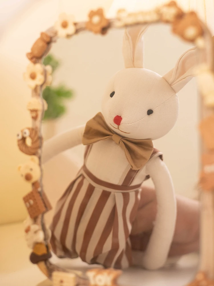 Stuffed Bunny Cloth Dress Toys Smoothing Toy for Infant Cuddling sleep doll for Girls Handmade Diversity Brown Rabbit Plushie Stuffed Bunny Cloth Dress Toys Smoothing Toy for Infant Cuddling sleep doll for Girls Handmade Diversity Brown Rabbit Plushie