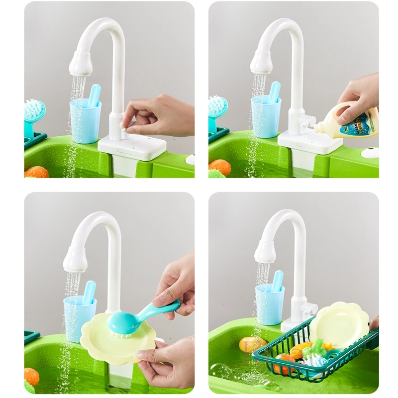 Kids Kitchen Sink Toys Electric Dishwasher Playing Toy With Running Water Pretend Play Food Fishing Toy Role Playing Girls Gift Kids Kitchen Sink Toys Electric Dishwasher Playing Toy With Running Water Pretend Play Food Fishing Toy Role Playing Girls Gift