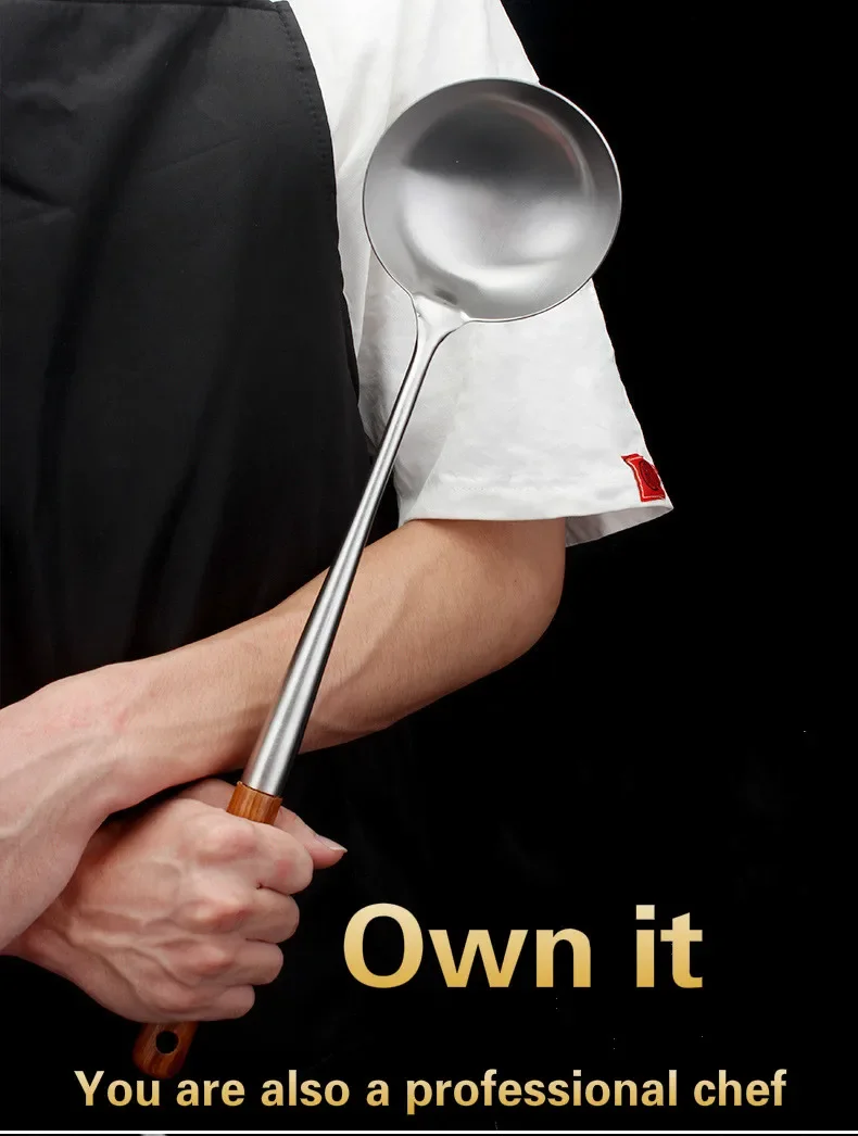 304 Stainless Steel Spatula Spoon With Wooden Handle Lengthened Cooking Spoon Anti-Scalding Cooking Shovel Kitchenware 304 Stainless Steel Spatula Spoon With Wooden Handle Lengthened Cooking Spoon Anti-Scalding Cooking Shovel Kitchenware