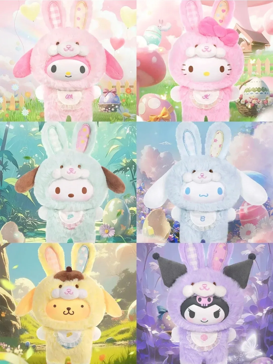 Sanrio Cartoon Elf Rabbit Series Blind Box pendant Kuromi / Hello Kitty 3 Generations Vinyl Doll Children'S Toys surprise Gifts Sanrio Cartoon Elf Rabbit Series Blind Box pendant Kuromi / Hello Kitty 3 Generations Vinyl Doll Children'S Toys surprise Gifts