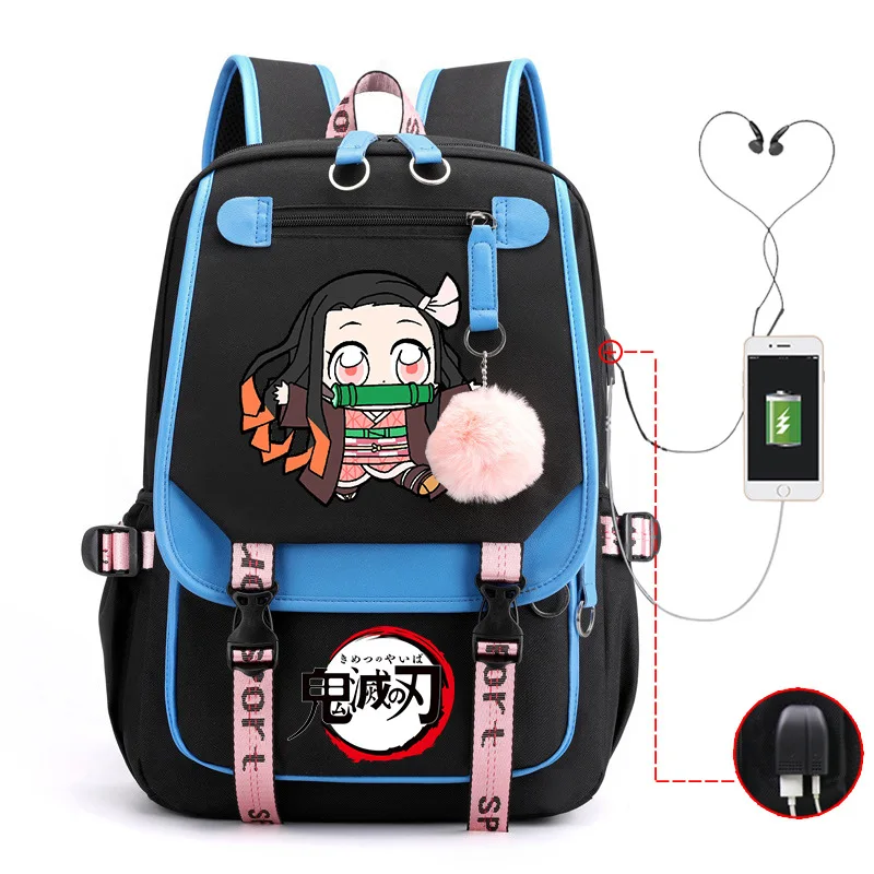 Japanese Anime Demon Slayer Backpack Nezuko Tanjirou Zenitsu Usb Bagpacks Fashion Women Men Travel Bag Girls Boys School Bags Japanese Anime Demon Slayer Backpack Nezuko Tanjirou Zenitsu Usb Bagpacks Fashion Women Men Travel Bag Girls Boys School Bags