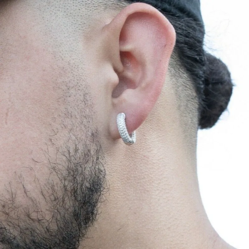 Punk Men Women Circle Hoop Earrings Shiny White Zircon Simple Daily Wear Small Earrings Wedding Party Fashion Jewelry Gifts Punk Men Women Circle Hoop Earrings Shiny White Zircon Simple Daily Wear Small Earrings Wedding Party Fashion Jewelry Gifts