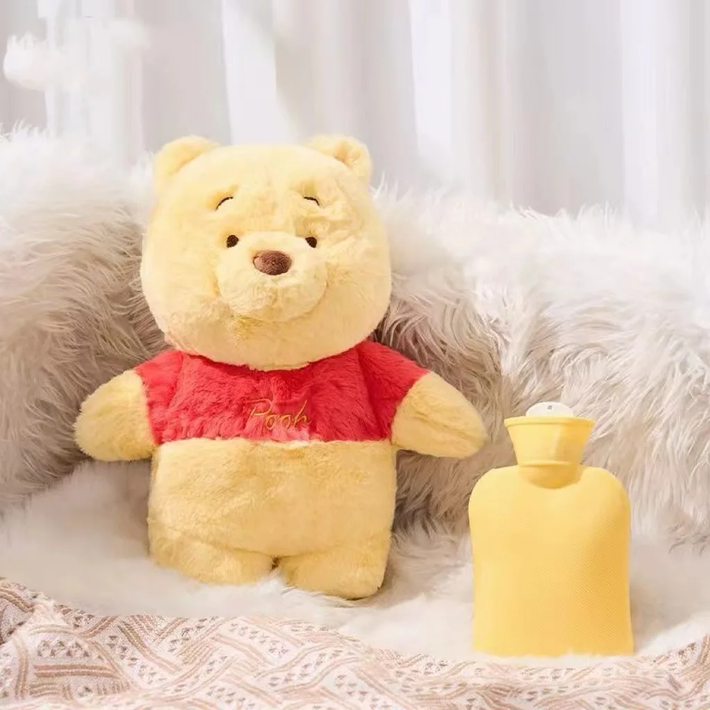 Strawberry Bear Stitch Hot Water Bottle Cute Plush Warm Bag Winter Gift for Girls Dorm Essential