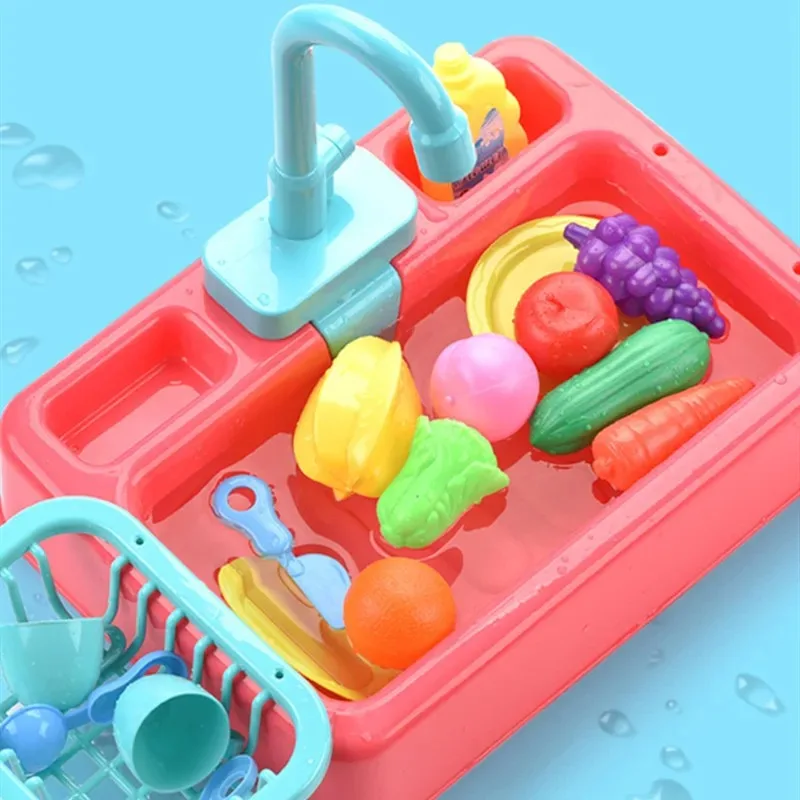 Kid Simulation Electric Dishwasher Wash Sink Running Water Toy Role Playing House Kitchen Pretend Game Food Fruit Girl Boy Gift Kid Simulation Electric Dishwasher Wash Sink Running Water Toy Role Playing House Kitchen Pretend Game Food Fruit Girl Boy Gift