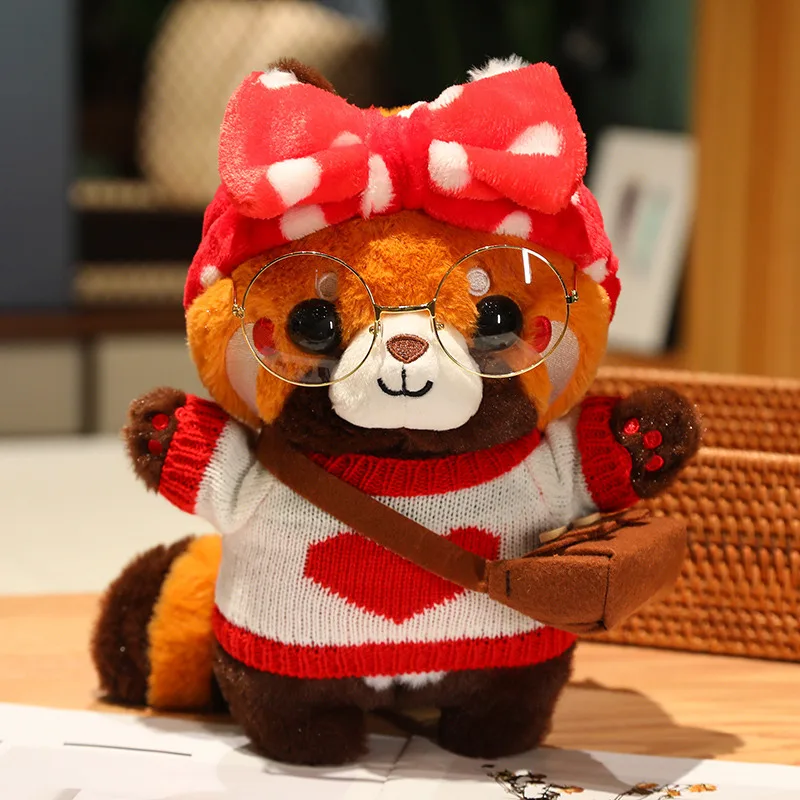 30cm cute raccoon into red brown red panda cosplay dress up plush toy Plush animal Soft pillow birthday gift for children 30cm cute raccoon into red brown red panda cosplay dress up plush toy Plush animal Soft pillow birthday gift for children