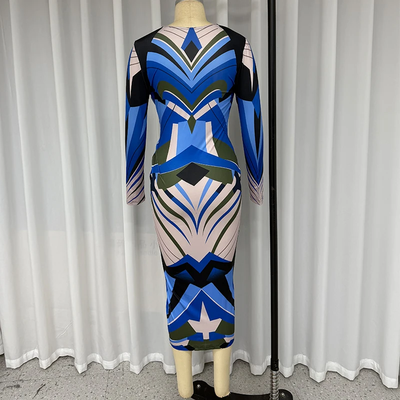 Wefads Long Dress Women Clothing Printed Long Sleeve V Neck Pleated Nipped Waist Slim Slit Casual Dresses Streetwear Wefads Long Dress Women Clothing Printed Long Sleeve V Neck Pleated Nipped Waist Slim Slit Casual Dresses Streetwear