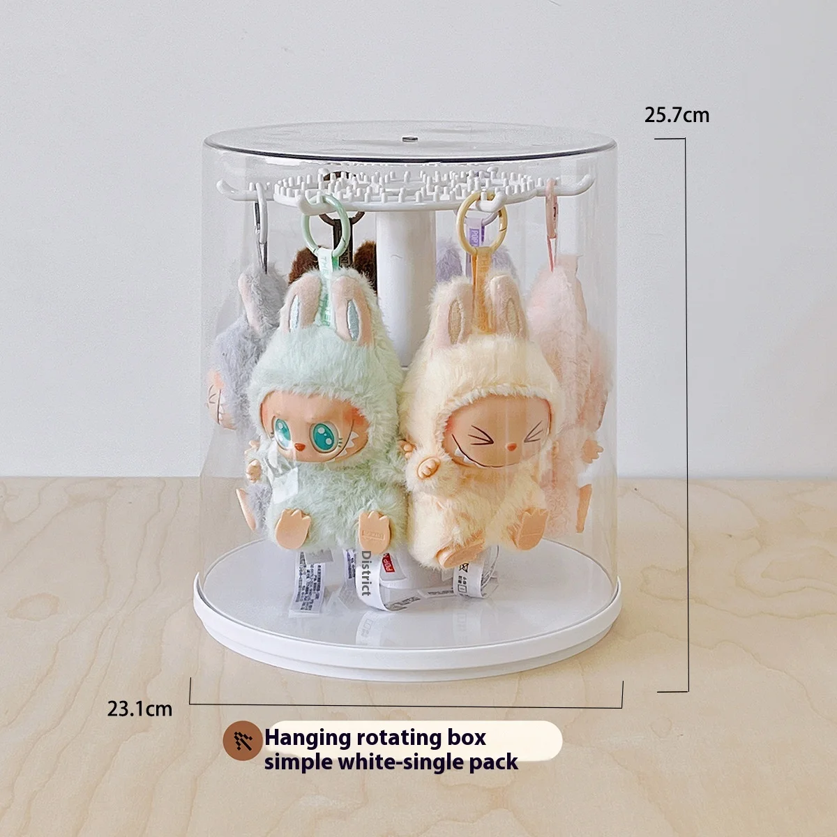 Labubu Pendant Display Box Rotating Transparent Labubu Doll Handmade Blind Box Storage Display Stand Decorative Ornament Gifts