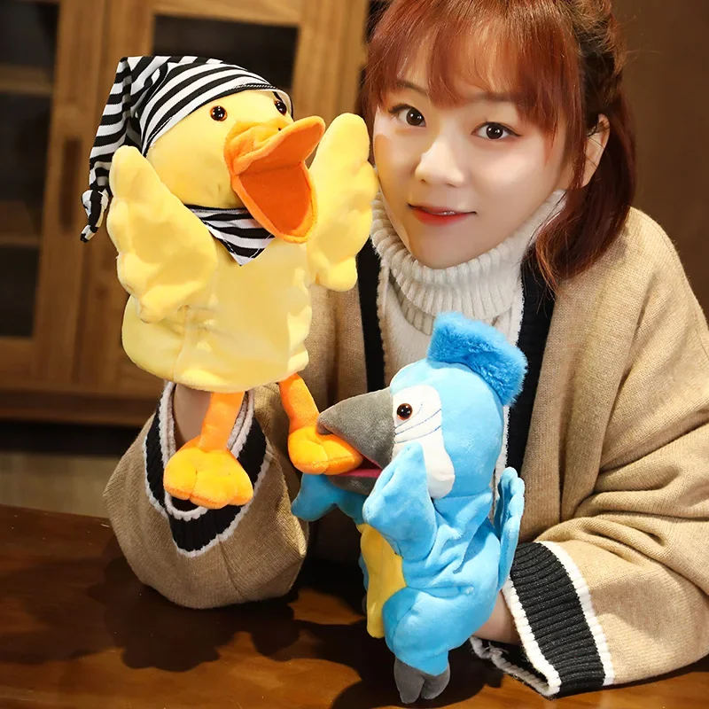 Stuffed Plush Animals Toys Hand Finger Puppet Kawaii Dolls Educational Baby Toys Learning & Education Monkey Tiger Children Gift