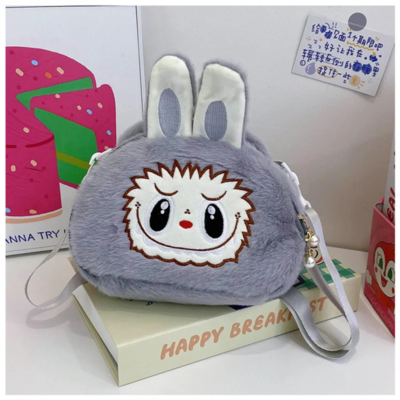 Labubu The Monste Plush Make Up Cosmetic Bag Kawaii Cartoon Large Capacity Storage Bags Portable Handbag Shoulder Bag Girl Gifts Labubu The Monste Plush Make Up Cosmetic Bag Kawaii Cartoon Large Capacity Storage Bags Portable Handbag Shoulder Bag Girl Gifts