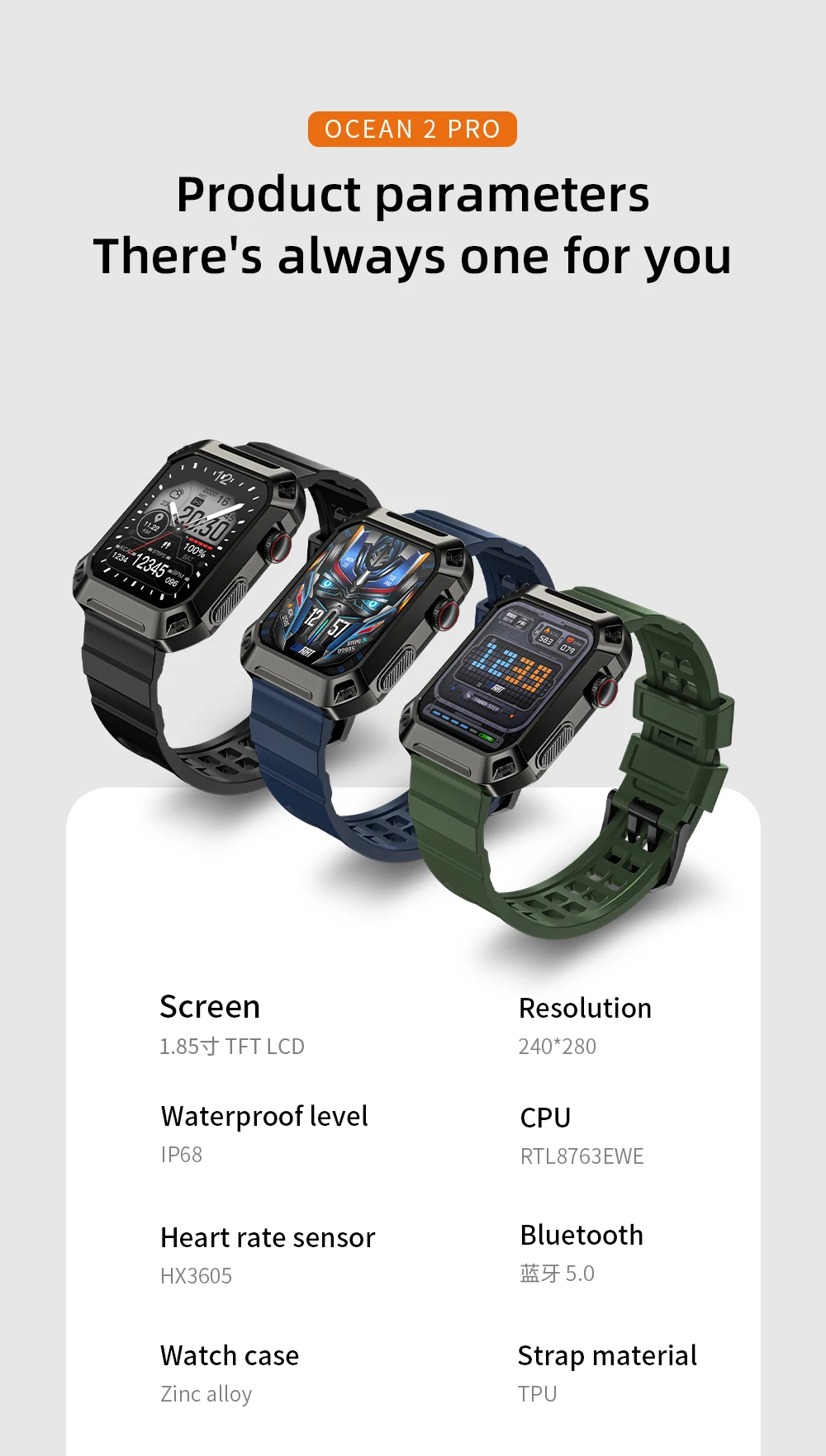 LOKMAT OCEAN 2 Pro Smart Watch Waterproof Bluetooth Calls Smartwatches 1.85 inch Touch Screen Heart Rate Monitor Fitness Tracker LOKMAT OCEAN 2 Pro Smart Watch Waterproof Bluetooth Calls Smartwatches 1.85 inch Touch Screen Heart Rate Monitor Fitness Tracker