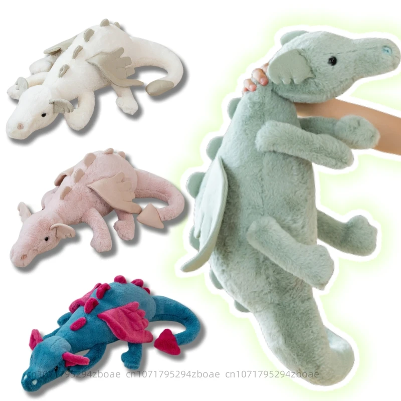 30-90cm Cartoon Hot Flying Dragon Plush Toy With Wings Blue Green White Pink Long Dragon Plush Toy Pillow Gift For Boy And Girl
