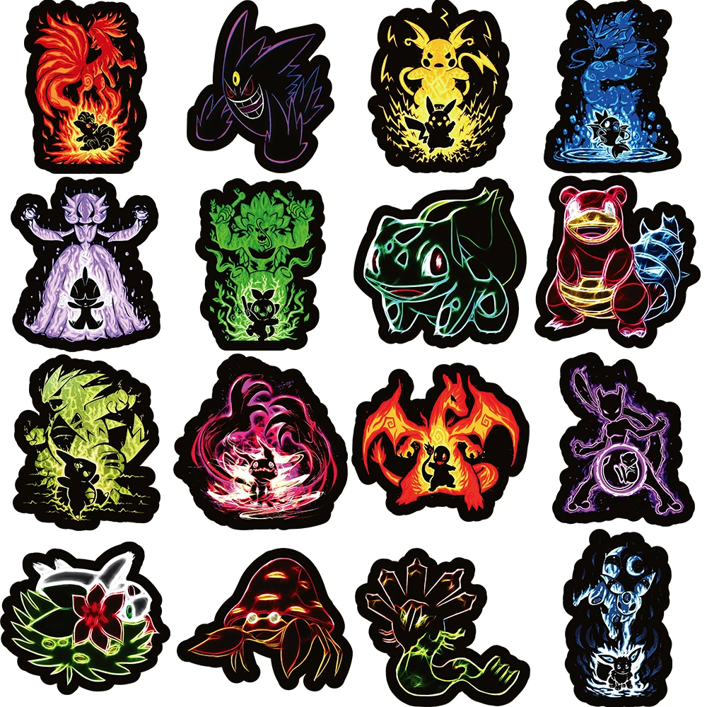 10/30/50/100pcs Cartoon Pokemon Neon Light Graffiti Stickers Anime Decals Motorcycle Laptop Phone Waterproof Sticker Kids Toys 10/30/50/100pcs Cartoon Pokemon Neon Light Graffiti Stickers Anime Decals Motorcycle Laptop Phone Waterproof Sticker Kids Toys
