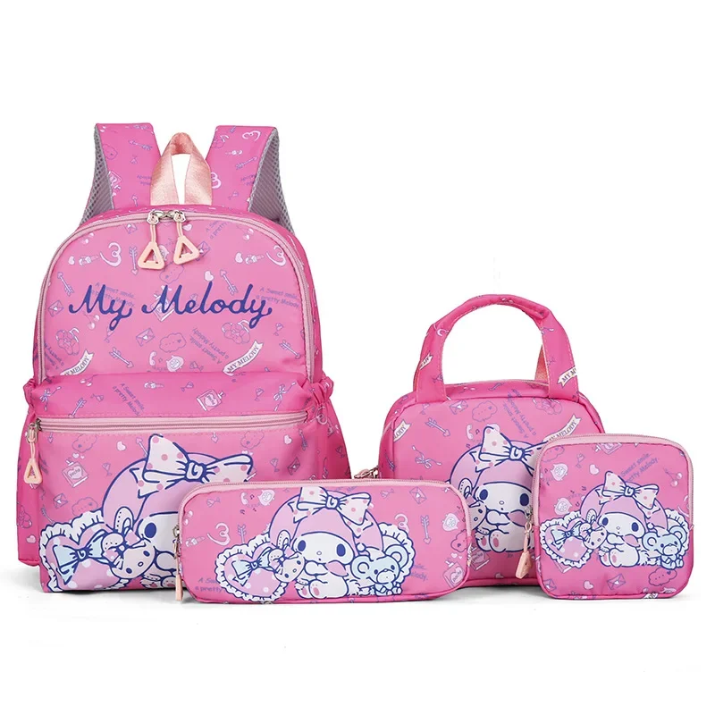 4pcs Kuromi Backpack, Pencil Case, Shoulder Bag, Wallet Set, Hello Kitty Sanrio School Bag, Melody Casual Outdoor Daypack 4pcs Kuromi Backpack, Pencil Case, Shoulder Bag, Wallet Set, Hello Kitty Sanrio School Bag, Melody Casual Outdoor Daypack