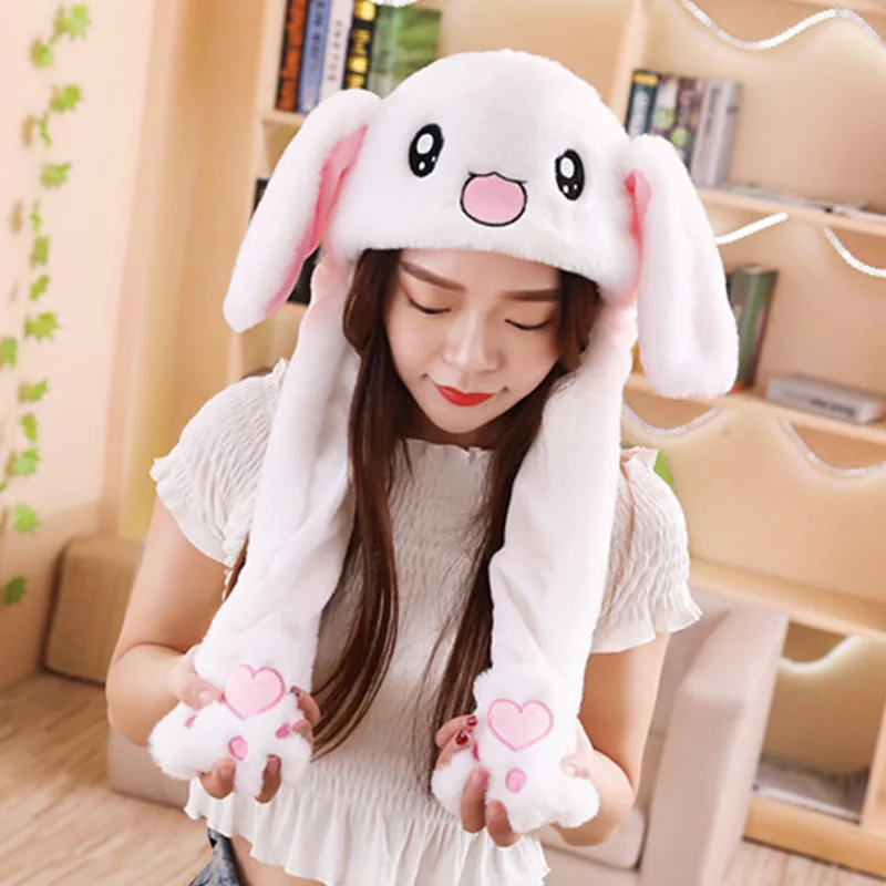 Cartoon Bunny Ear Move Hat Jumping up Toys Rabbit Girls Animal Plush Costume Cosplay Cap Kids Party for Adult Funny Anime Hat Cartoon Bunny Ear Move Hat Jumping up Toys Rabbit Girls Animal Plush Costume Cosplay Cap Kids Party for Adult Funny Anime Hat