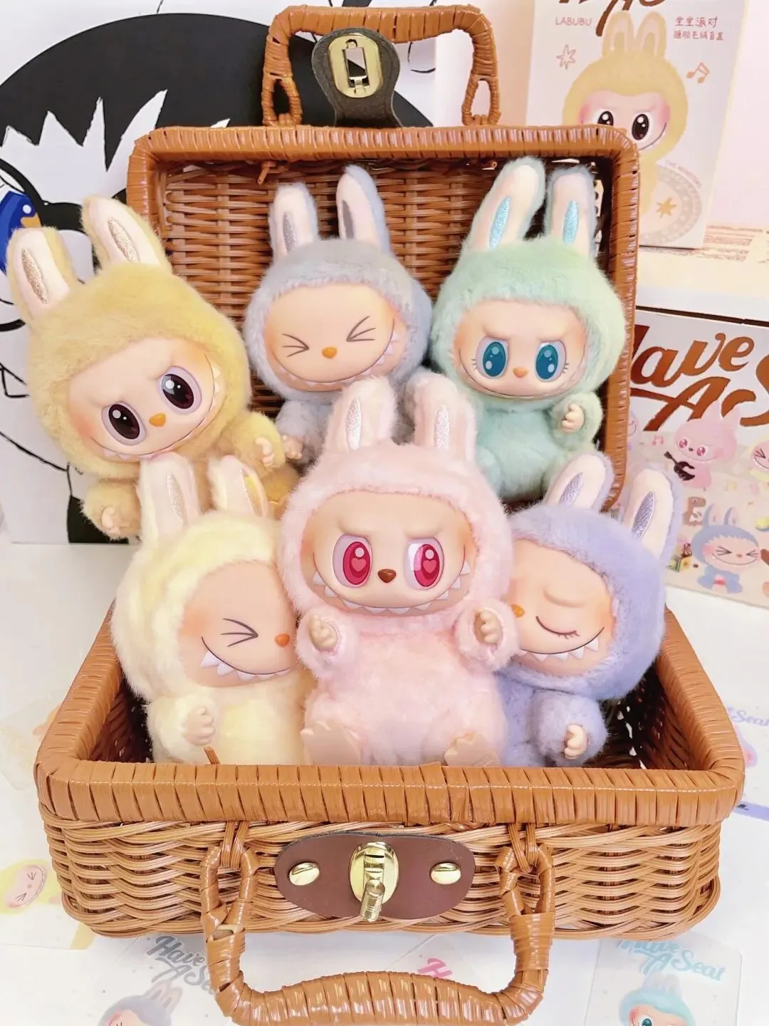 POP MART Original Labubu The Monster V1 V2 Macaroon Have a Seat Blind Box Vinyl Face Genuine Version Labubu Keychain Bag Pendant POP MART Original Labubu The Monster V1 V2 Macaroon Have a Seat Blind Box Vinyl Face Genuine Version Labubu Keychain Bag Pendant