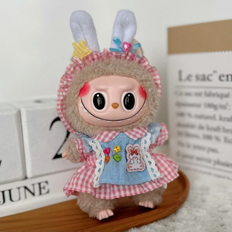 Cute Labubu Doll Jacket 17cm Mini Doll Clothing Accessories Sweatshirt Skirt Overalls Clothes Children's Toys Birthday Gift Cute Labubu Doll Jacket 17cm Mini Doll Clothing Accessories Sweatshirt Skirt Overalls Clothes Children's Toys Birthday Gift