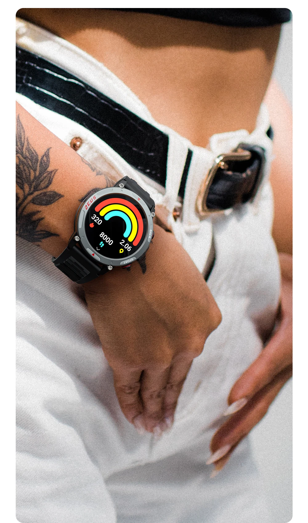 LOKMAT ZEUS 4 PRO Smart Watch 1.43 Amoled Round Screen BT Calls Smartwatches Fitness Tracker Heart Rate Monitor for Smart Phone