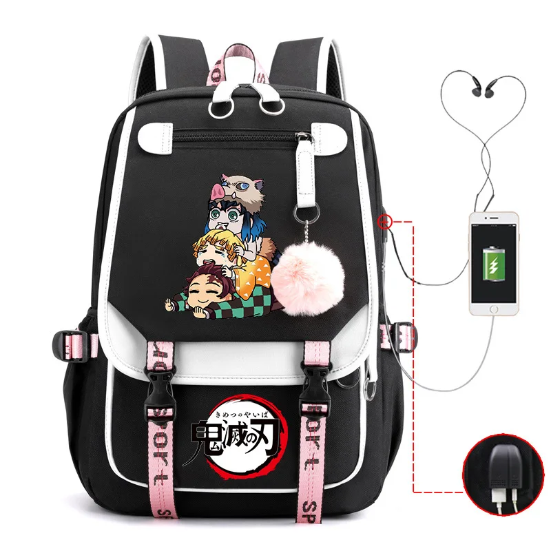 Japanese Anime Demon Slayer Backpack Nezuko Tanjirou Zenitsu Usb Bagpacks Fashion Women Men Travel Bag Girls Boys School Bags Japanese Anime Demon Slayer Backpack Nezuko Tanjirou Zenitsu Usb Bagpacks Fashion Women Men Travel Bag Girls Boys School Bags