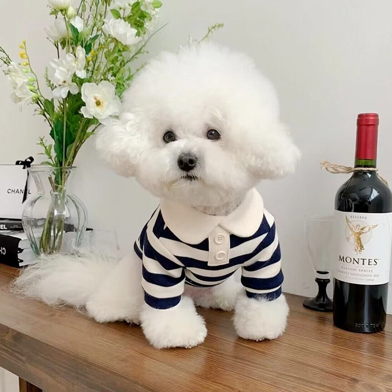 Summer Polo Shirt for Dogs Puppy Clothes Bichon Frise Chihuahua Stripe Dog Sweatshirt Dog Cooling Vest for Small and Medium Dogs Summer Polo Shirt for Dogs Puppy Clothes Bichon Frise Chihuahua Stripe Dog Sweatshirt Dog Cooling Vest for Small and Medium Dogs