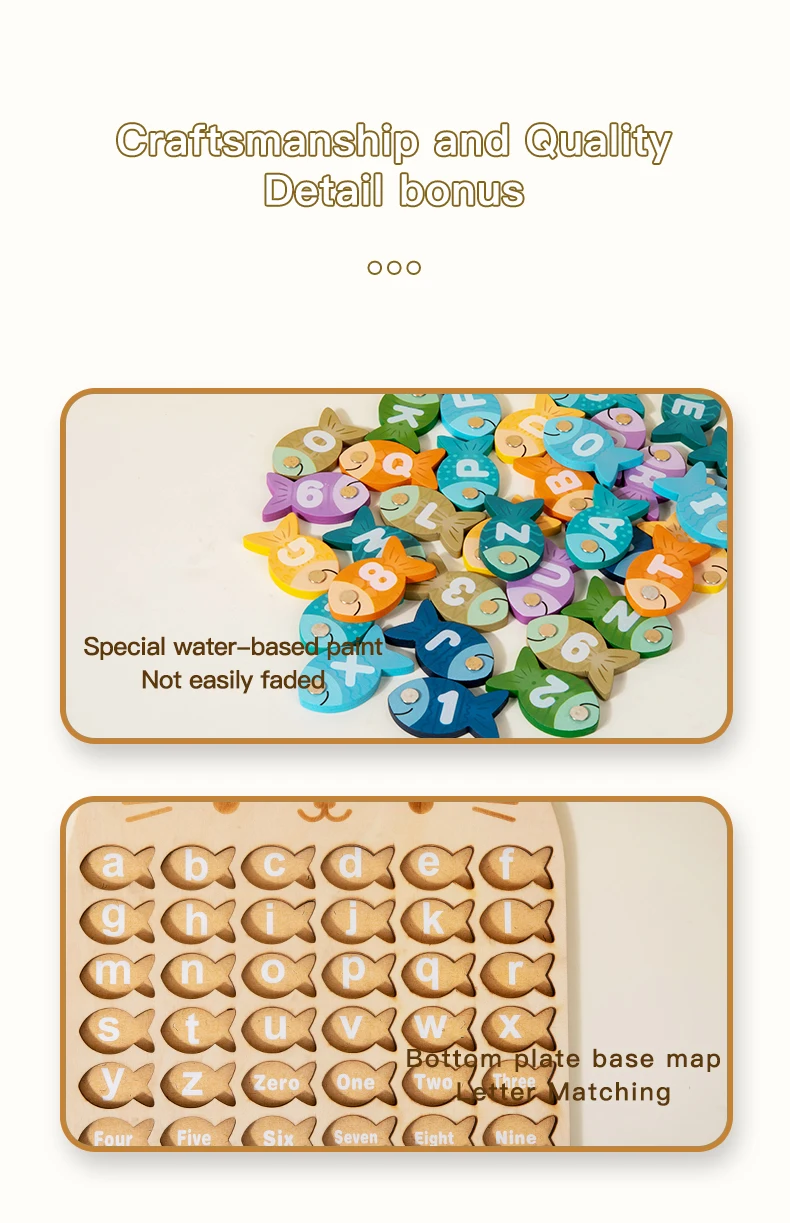 Kids Wooden Fishing Game Toys Gifts Early Education Alphabet Numeric Cognitive Toys Children Interactive Games Toys for Gifts