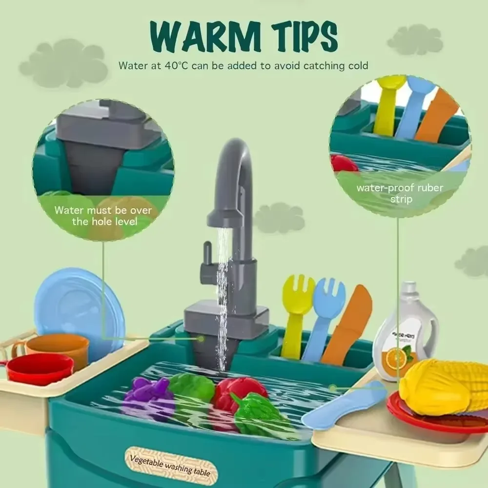 Children's Play At Home Toys Early Education Kitchen Simulation Electric Dishwashing Table Water Outlet Vegetable Washing Toys Children's Play At Home Toys Early Education Kitchen Simulation Electric Dishwashing Table Water Outlet Vegetable Washing Toys