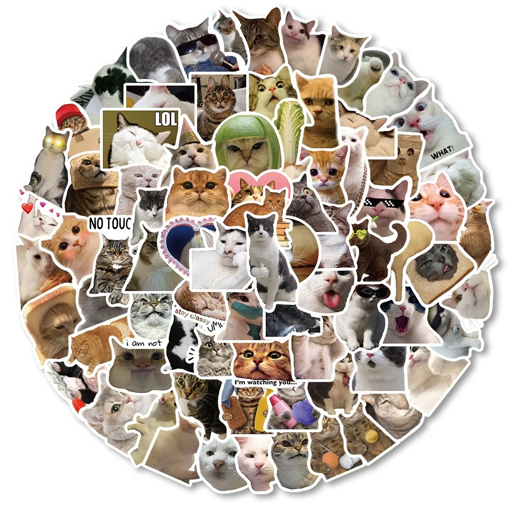 10/50/100pcs Funny Cute Cat MEME Animals Stickers Kawaii Decals Scrapbooking Notebook Luggage Laptop Skateboard Sticker Toy 10/50/100pcs Funny Cute Cat MEME Animals Stickers Kawaii Decals Scrapbooking Notebook Luggage Laptop Skateboard Sticker Toy