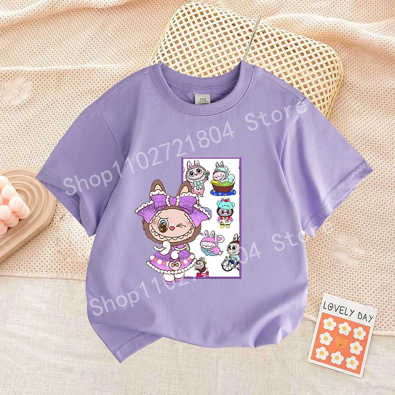 Labubu Letter A-Z Print T-shirt Cotton Summer Outdoor Wear Short Sleeve Girls Clothes Cute Top Cartoon Children Clothing Toddler Labubu Letter A-Z Print T-shirt Cotton Summer Outdoor Wear Short Sleeve Girls Clothes Cute Top Cartoon Children Clothing Toddler