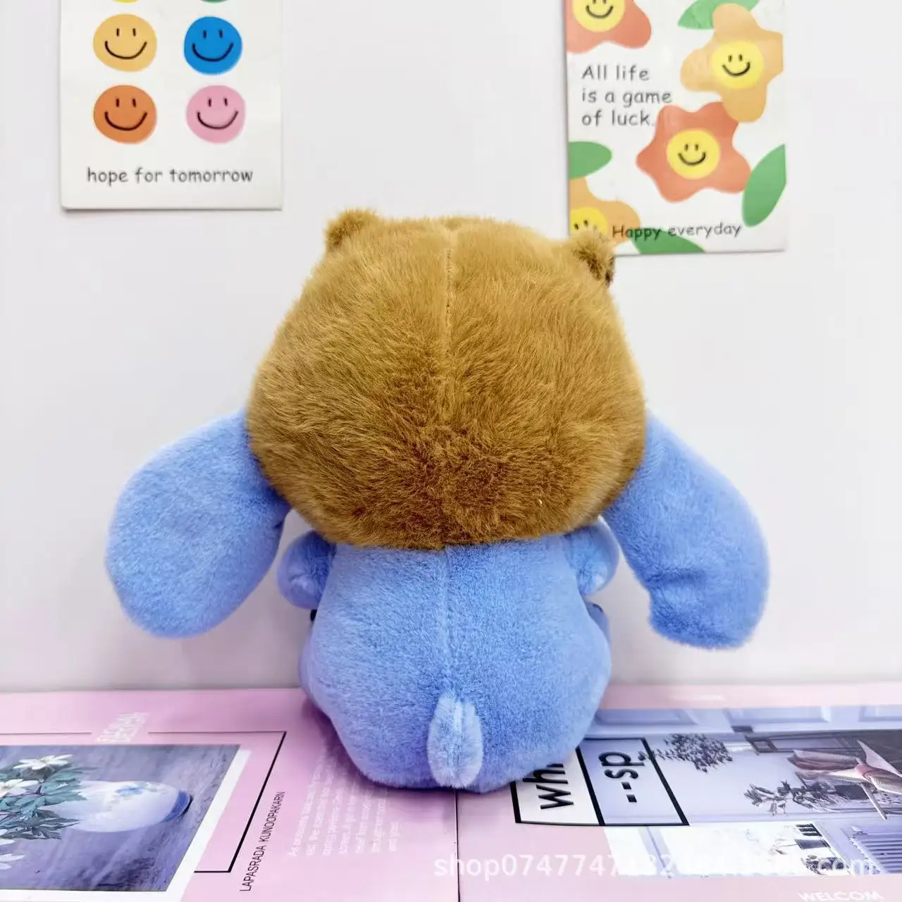 New 22cm Cute Cartoon Stitch Plush Toy 8 Inch Cute Funny Stitch Doll Drag Stitch Capybara Children'S Toy Doll Birthday Gift