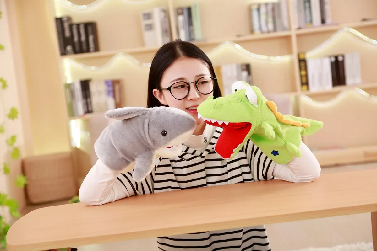 Stuffed Plush Animals Toys Hand Finger Puppet Kawaii Dolls Educational Baby Toys Learning & Education Monkey Tiger Children Gift