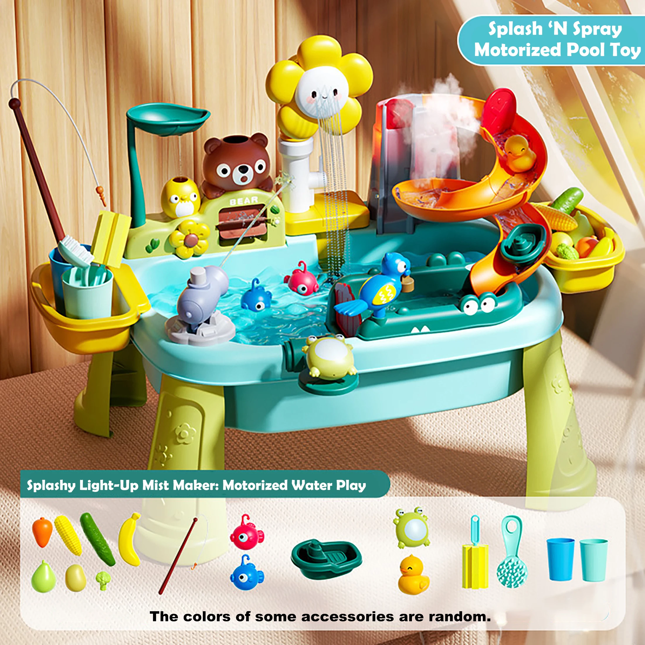 Children's Play Sink with Running Water, Mini Water Table for 3+, Upgraded Faucet and Play Dishes, Children Electric Dishwasher Children's Play Sink with Running Water, Mini Water Table for 3+, Upgraded Faucet and Play Dishes, Children Electric Dishwasher