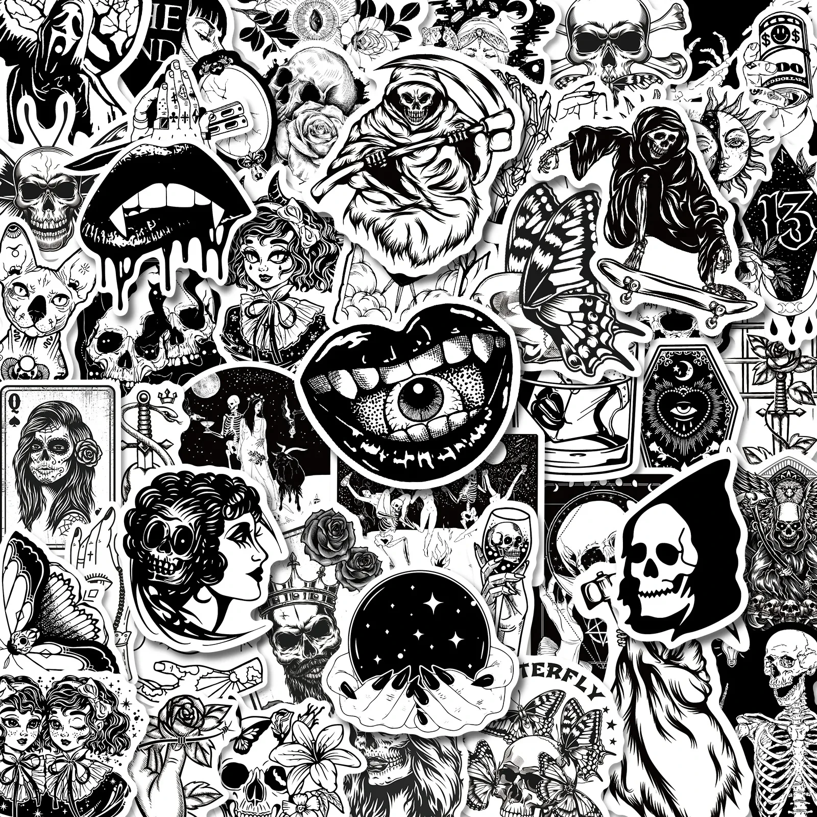 50PCS Gothic Stickers,Waterproof And Colorproof Stickers, Laptop, Water Bottle, Phone Case.Very Individual 50PCS Gothic Stickers,Waterproof And Colorproof Stickers, Laptop, Water Bottle, Phone Case.Very Individual