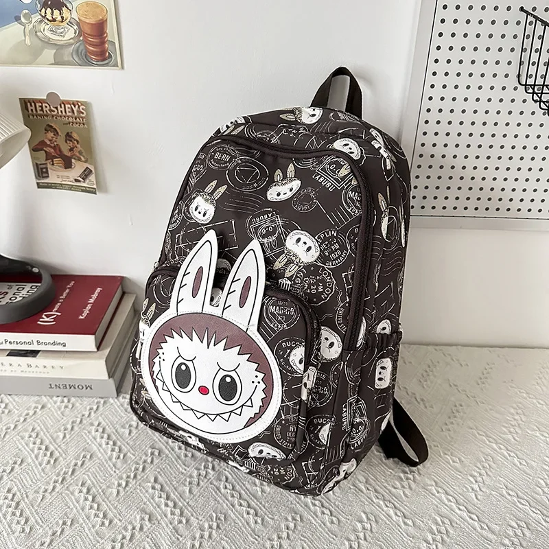 Large Capacity Cartoon Labubu Student Backpack Waterproof Kawaii Brown Monster Kids Cute Shouder Bag Elementary School Use Large Capacity Cartoon Labubu Student Backpack Waterproof Kawaii Brown Monster Kids Cute Shouder Bag Elementary School Use