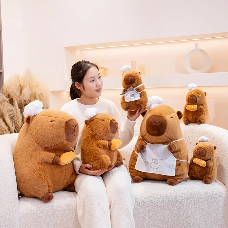 28-50cm Cook Capybara Plush Simulation Baker Kapibala Anime Fluffty Toy Cute Bread Doll Stuffed Animals Soft Doll Xmas Gift 28-50cm Cook Capybara Plush Simulation Baker Kapibala Anime Fluffty Toy Cute Bread Doll Stuffed Animals Soft Doll Xmas Gift