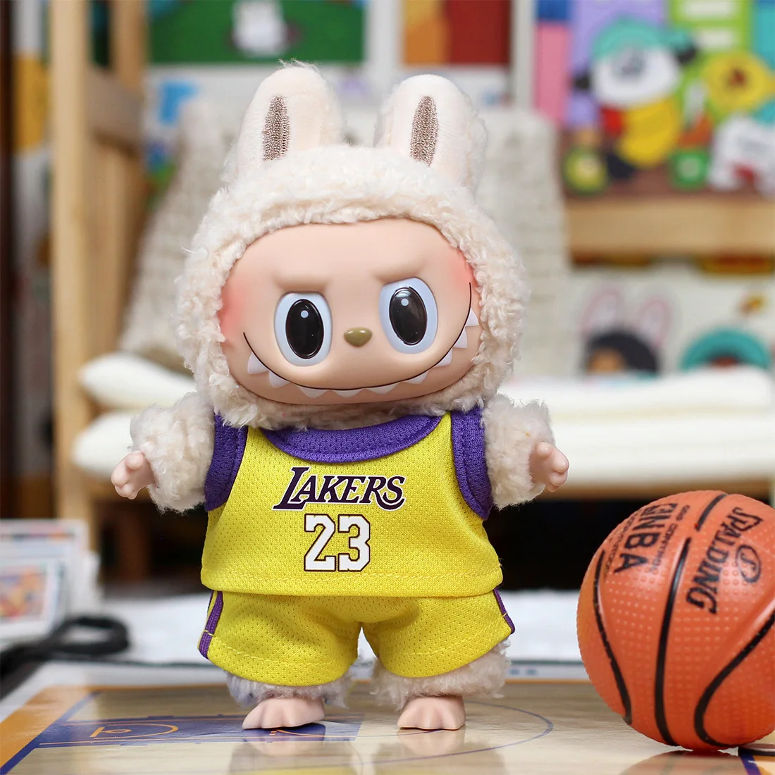 Labuibu Only Selling Clothes 17cm First Second Generation Labubu Basketball Clothes Cute Doll Decoration Handmade Doll Clothes