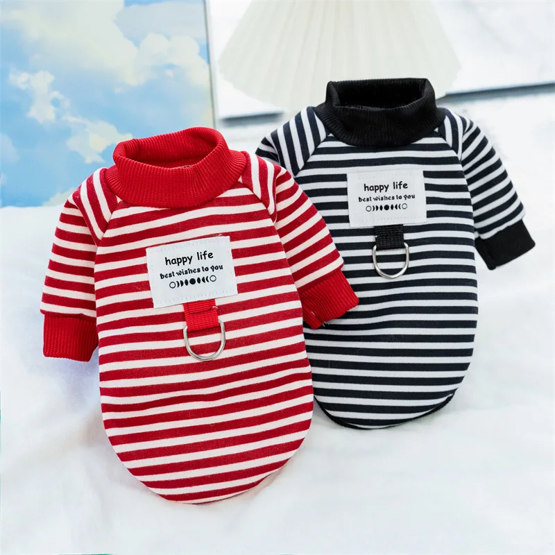 Dog Clothes for Small Dogs Spring Autumn Kitten Puppy Costumes Pet Striped Dog Hoodies Dog Shirt Chihuahua Bulldog Sweatshirt