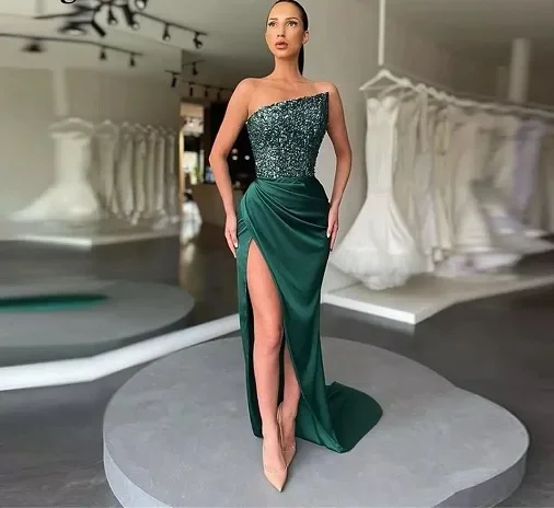 Autumn/winter Evening Dress Women's Elegant Sexy Long Dress High Side Slit European American Style Sleeveless Fashionable Gown Autumn/winter Evening Dress Women's Elegant Sexy Long Dress High Side Slit European American Style Sleeveless Fashionable Gown