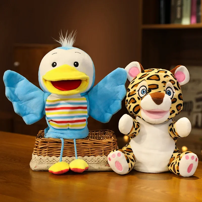 Stuffed Plush Animals Toys Hand Finger Puppet Kawaii Dolls Educational Baby Toys Learning & Education Monkey Tiger Children Gift