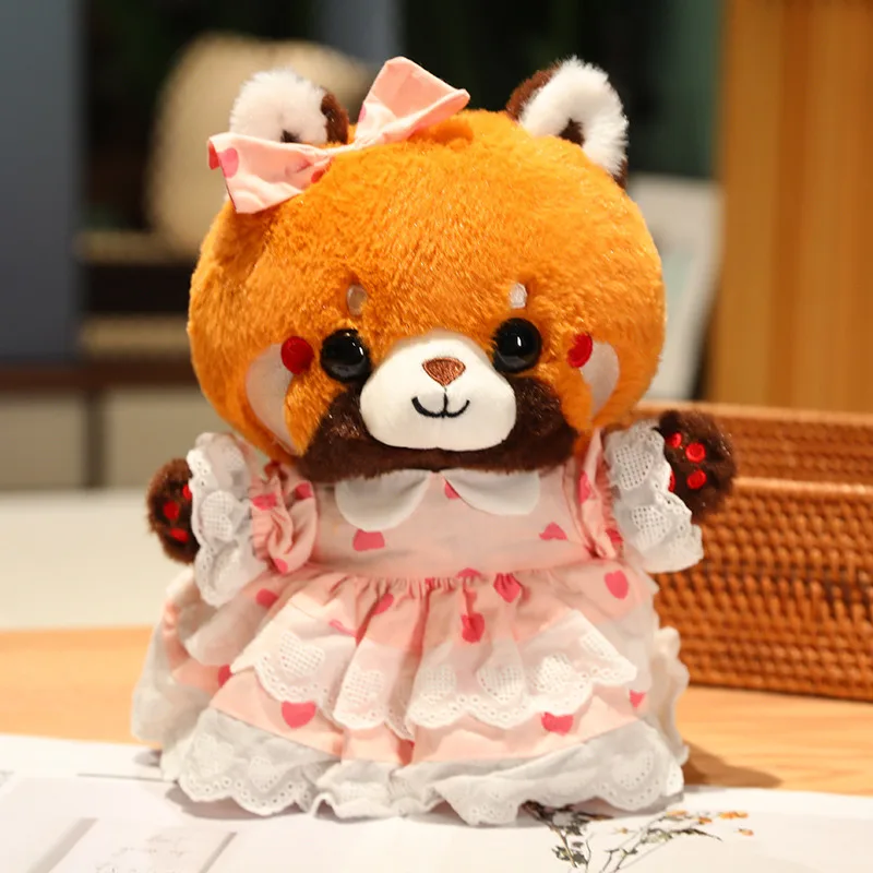 30cm cute raccoon into red brown red panda cosplay dress up plush toy Plush animal Soft pillow birthday gift for children 30cm cute raccoon into red brown red panda cosplay dress up plush toy Plush animal Soft pillow birthday gift for children