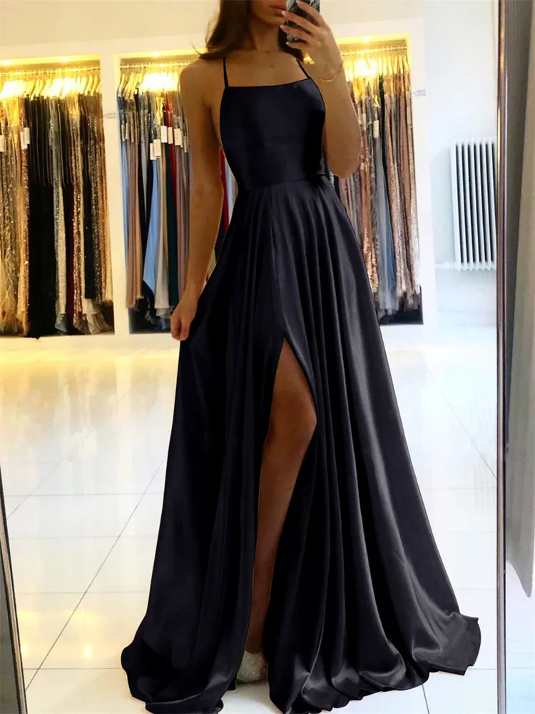 Burgundy Satin Beach Maxi Women Dress for Christmas Sexy Side Slit Adjustable Straps Evening Prom Dress Cheap Bridesmaid Dresses Burgundy Satin Beach Maxi Women Dress for Christmas Sexy Side Slit Adjustable Straps Evening Prom Dress Cheap Bridesmaid Dresses