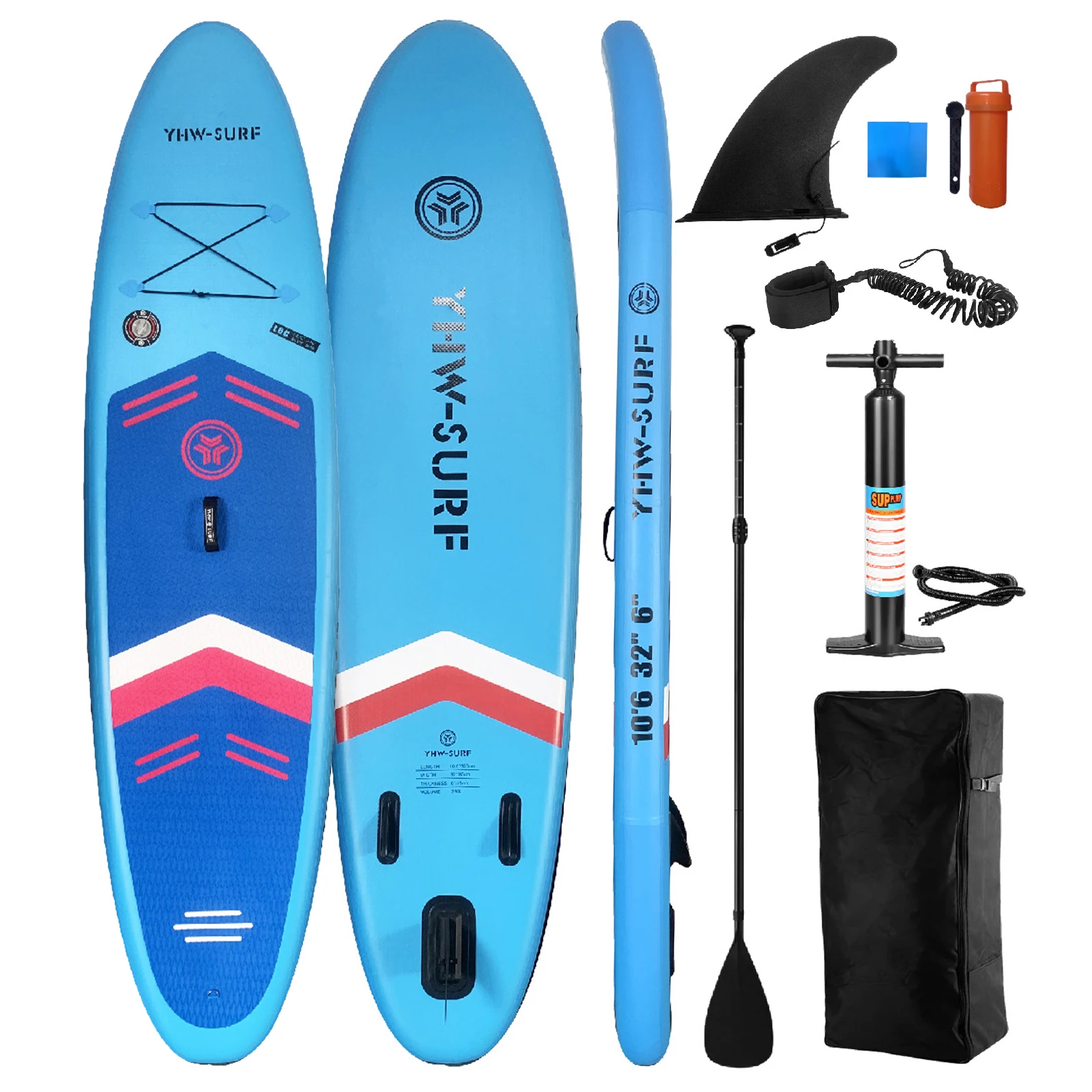 10.6ft Surfboard PVC Inflatable Paddle Board Seaside Beach Water-skiing Stand Up Paddle Board with Foot Rope 10.6ft Surfboard PVC Inflatable Paddle Board Seaside Beach Water-skiing Stand Up Paddle Board with Foot Rope